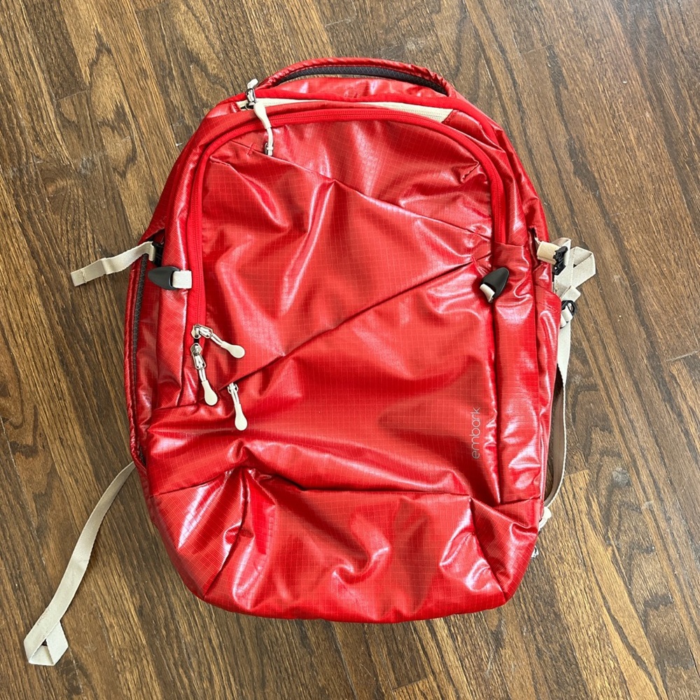 red 35l embark adventure backpack